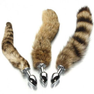 Fox Tail Brown Plated Metal Anal Plugs STKAD-012