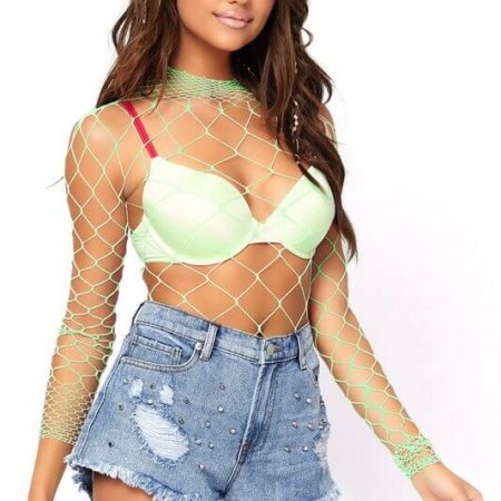 Neon Green So In Love Fence Net Teddy