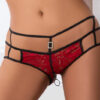 Red Zipper Panty with Open Crotch