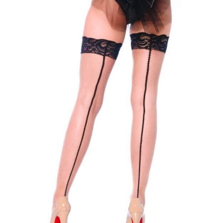 Stay Up Lace Top Back Seam Stockings