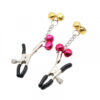 Adjustable Nipple Clamps -Soft Rubber Metal Tweezer Nipple Clamps with Gold Bell